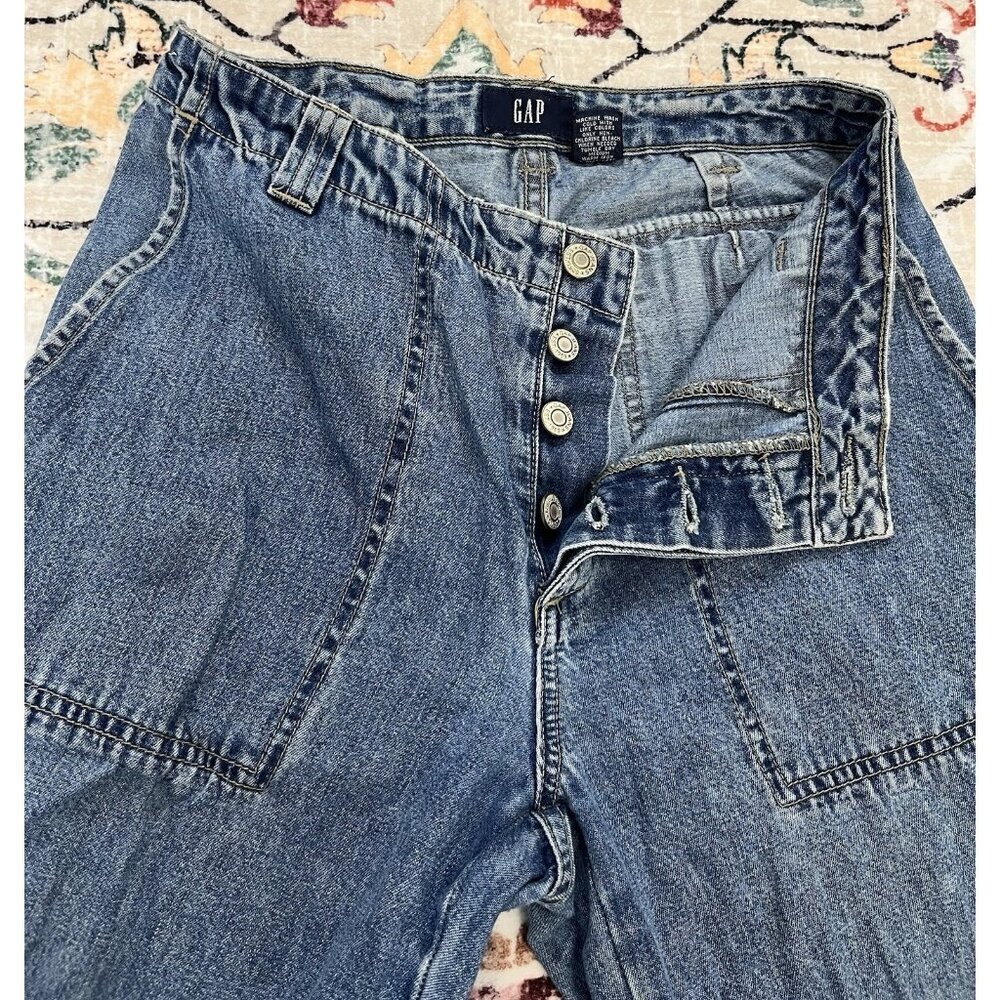 GAP Vintage Y2K/90s Cargo Pants Jeans Relaxed Fit Size 2 🩵 - Picture 3 of 4